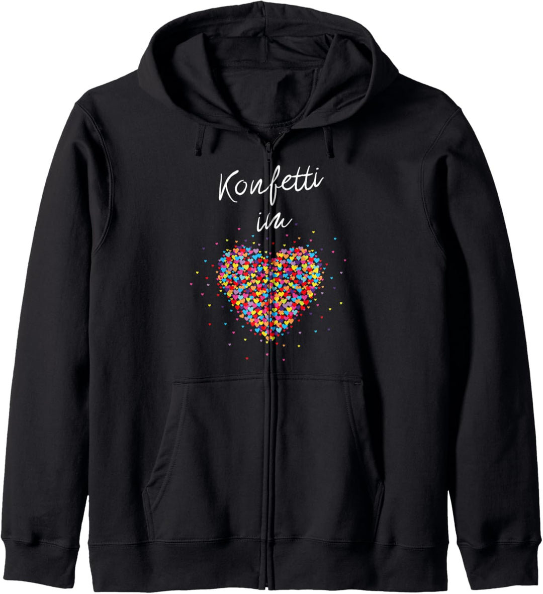 Konfetti im Herzen Fasching Karneval Kostümersatz Geschenk Kapuzenjacke