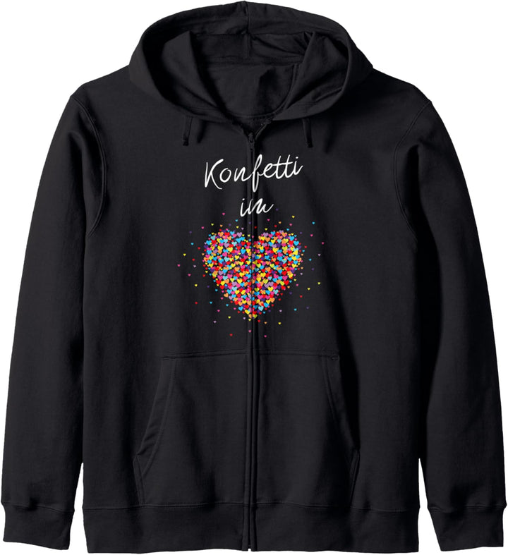 Konfetti im Herzen Fasching Karneval Kostümersatz Geschenk Kapuzenjacke