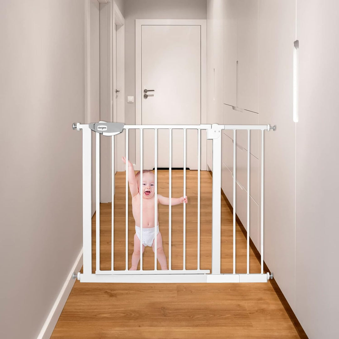 JOIEYOU Treppenschutzgitter ohne Bohren, 105-115 cm Türschutzgitter Treppengitter für Kinder und Hau