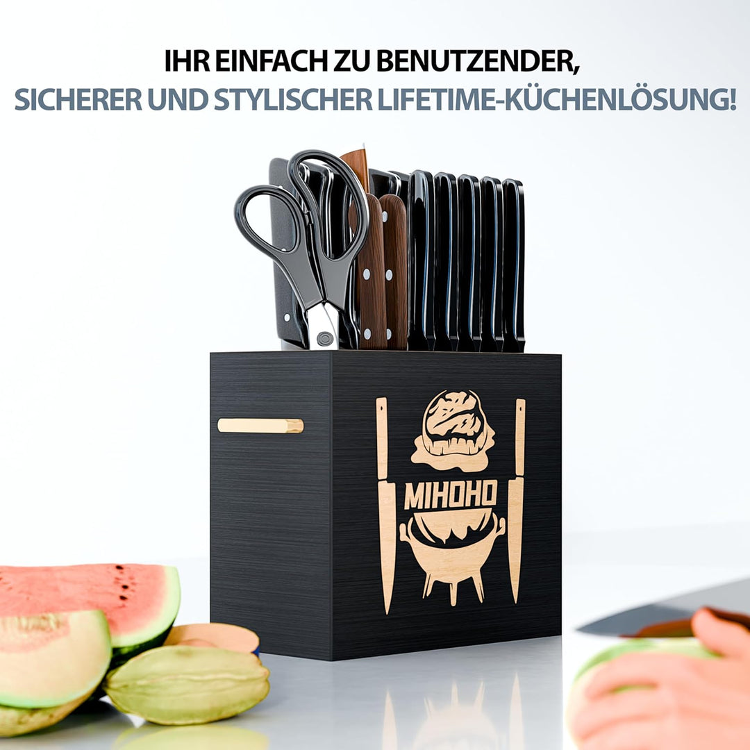 Universal-Messerblock aus Holz mit Schlitzen, Messerhalter/Messer-Organizer aus Holz, einzigartige M