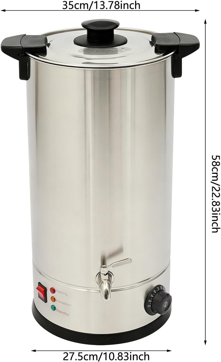 Kazafa 1800W 220V 15L Elektrischer Wachsschmelztopf mit Deckel, Wasserhahn | Automatische Abschaltfu