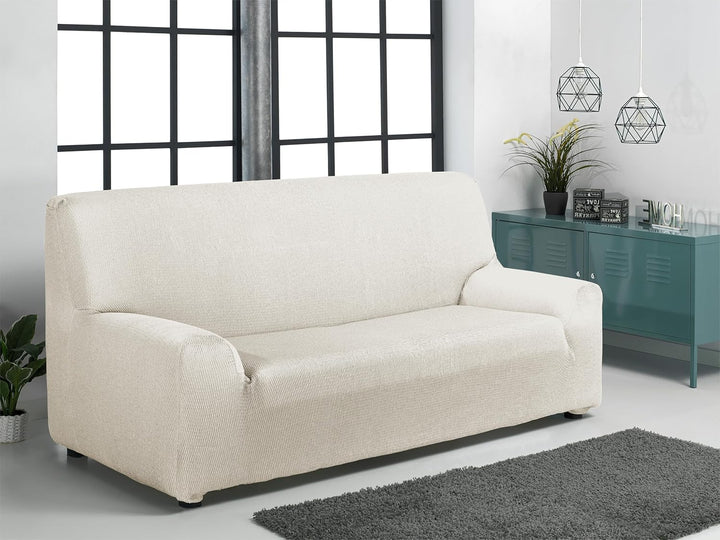 Martina Home Tunez elastischer Sofabezug, Stoff, Beige (Elfenbein), 4-Sitzer (220 bis 260 cm) Elfenb