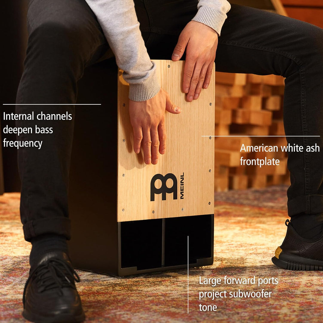 Meinl Percussion Subwoofer Cajon - Trommel mit Snare und extrem tiefem Bass - American White Ash Fro