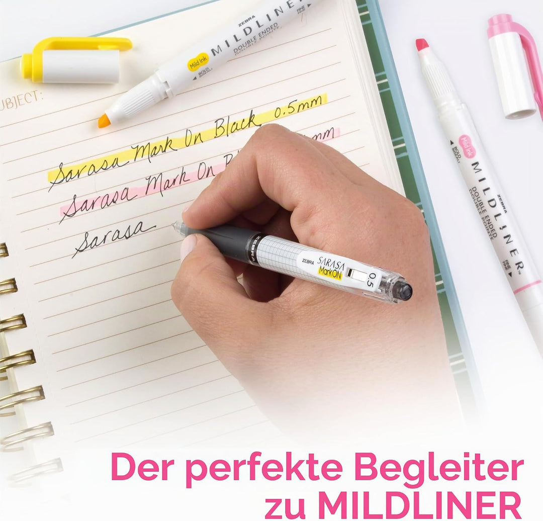 Zebra Pen Sarasa Mark ON Gel-Druckstift, feine Spitze, 0,5 mm, schwarze Tinte, 12 St ck