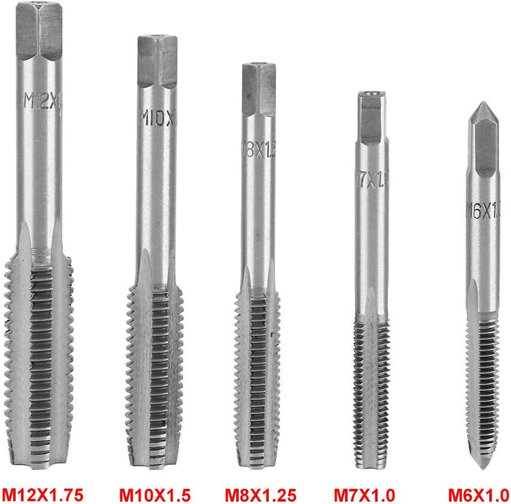 Gewindeschneider Gewindebohrer Set Schraubenschlüssel M6 M7 M8 M10 M12 Matrizen Handwerkzeugsatz für