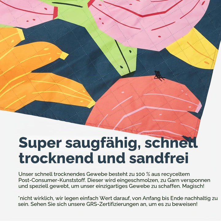 Dock &amp; Bay Picknickdecke - Schnell trocknend und wasserfest - 100% recycelte Materialien - Large (66
