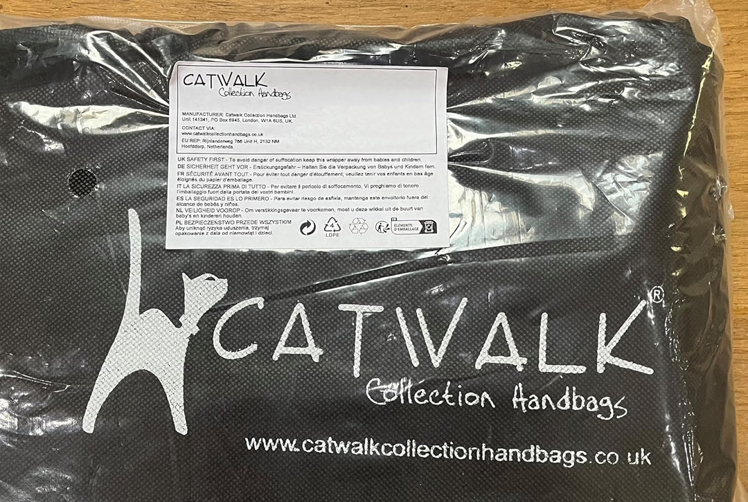 Catwalk Collection Handbags - Klein Damen Schultertasche - Henkeltasche - Leder mit Krokodilprägung