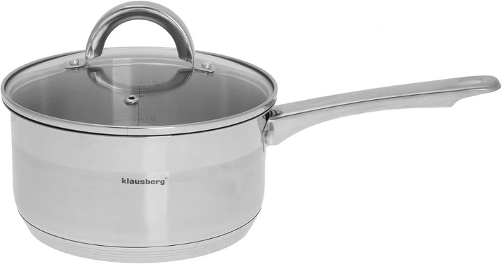 Kochtopf mit Deckel und Griff 0.5 Liter 12cm kb-7131 Edelstahl 0,5 Liter, 0,5 Liter