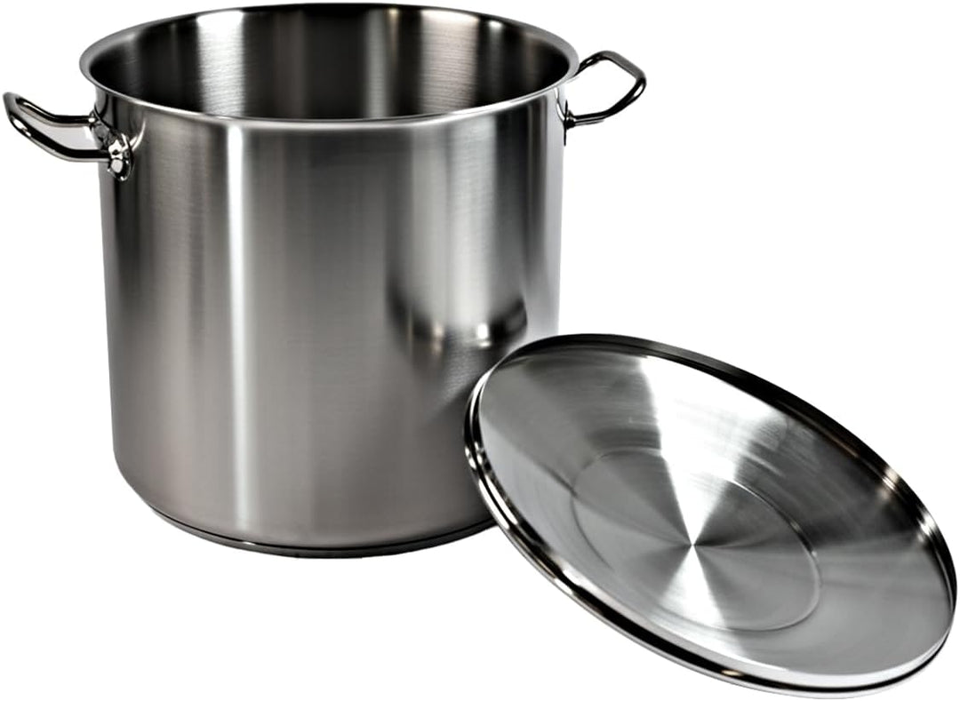 XXL Edelstahl Suppentopf mit Deckel – 21L 37L 50L – Induktion geeignet – grosser Gastronomie Kochtop