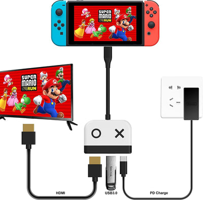 Switch Dock für Nintendo Switch/OLED, 3 in 1 Switch Portable Dock mit 4K HDMI, USB 3.0 Port, Type C