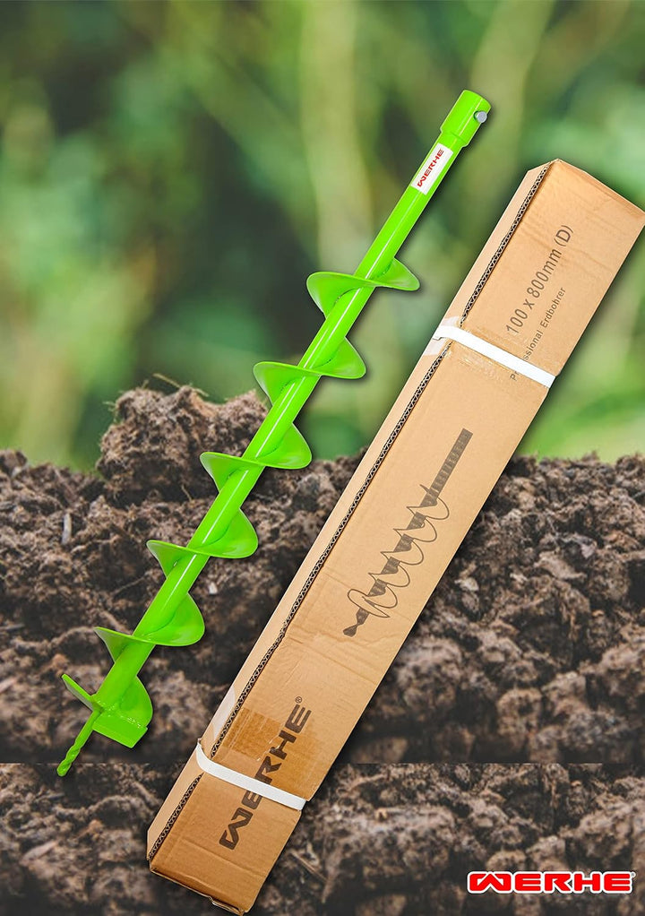 WERHE Profi Bohrer für Erdbohrer 100 mm Pfahlbohrer Brunnenbohrer präzise Bohrspitze