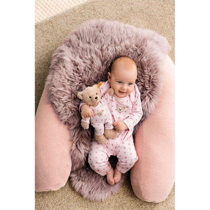 Steiff Teddy and Me Teddybär Mädchen Baby mit Schlafanzug 25 cm, Teddy Bär mit rosa Schlafanzug, Kus