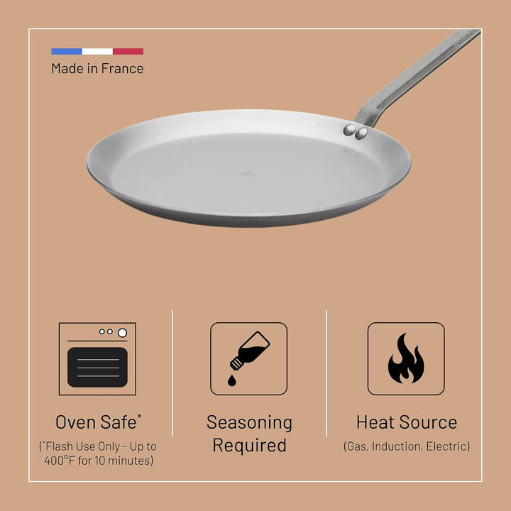 De Buyer - Crêpe-Pfanne MINERAL B aus Eisenstahl - 26 cm Durchmesser - 5615.26 26cm Durchmesser, 26c