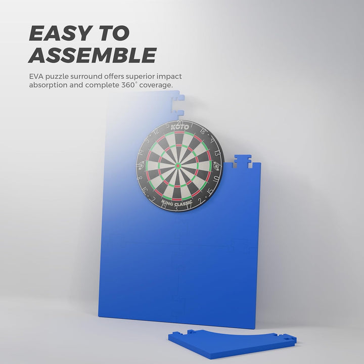KOTO - 4pcs. Dart Surround, langlebige Dart wandschutz, verhindert Schäden, Eva 6PCS Quadrat Blau, 6