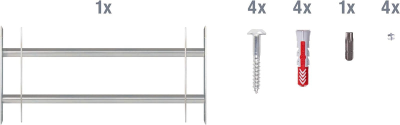 Alberts 563684 Fenstergitter Secorino Basic | Ausziehbar für Fenster aussen | Einbruchschutz Gitter