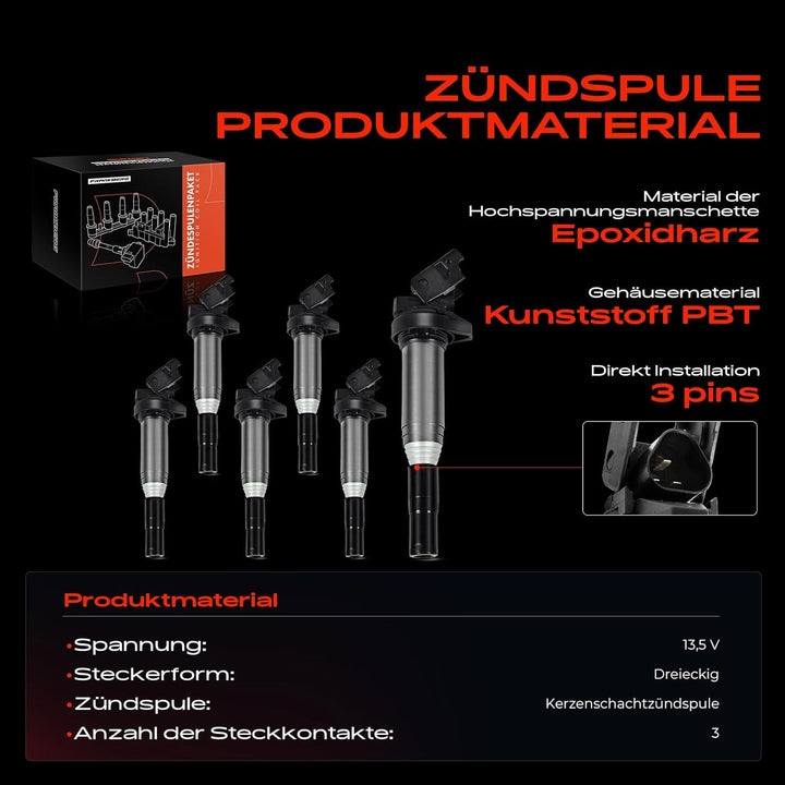 Frankberg 6x Zündspule Zündmodul Kompatibel mit 116i-135i 220i 316i-335i M3 520i-550i 630i-650i 735i
