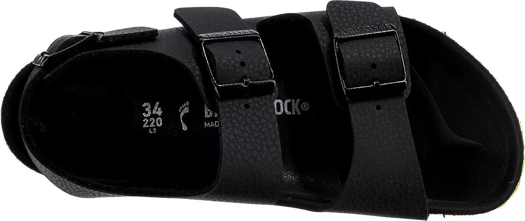 Birkenstock Jungen Milano Kids Desert Soil Black Lime, Birko Flor Sandal 30 EU Schwarz, 30 EU Schwar