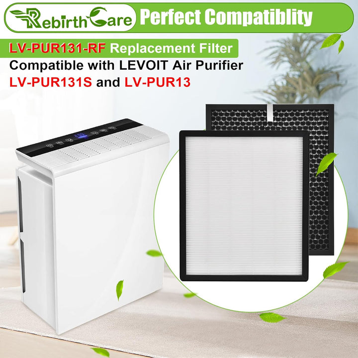 Rebirthcare 2 set ersatzfilter für levoit lv-pur131 / lv-pur131s luftreiniger, ersatz lv-pur131-rf