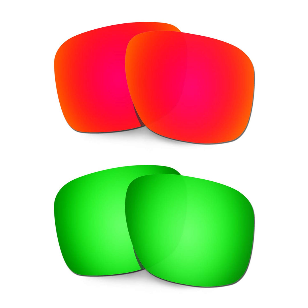 HKUCO Verstärken Ersatz-Brillengläser für Oakley Holbrook XL OO9417 Rot/Grün Sonnenbrille