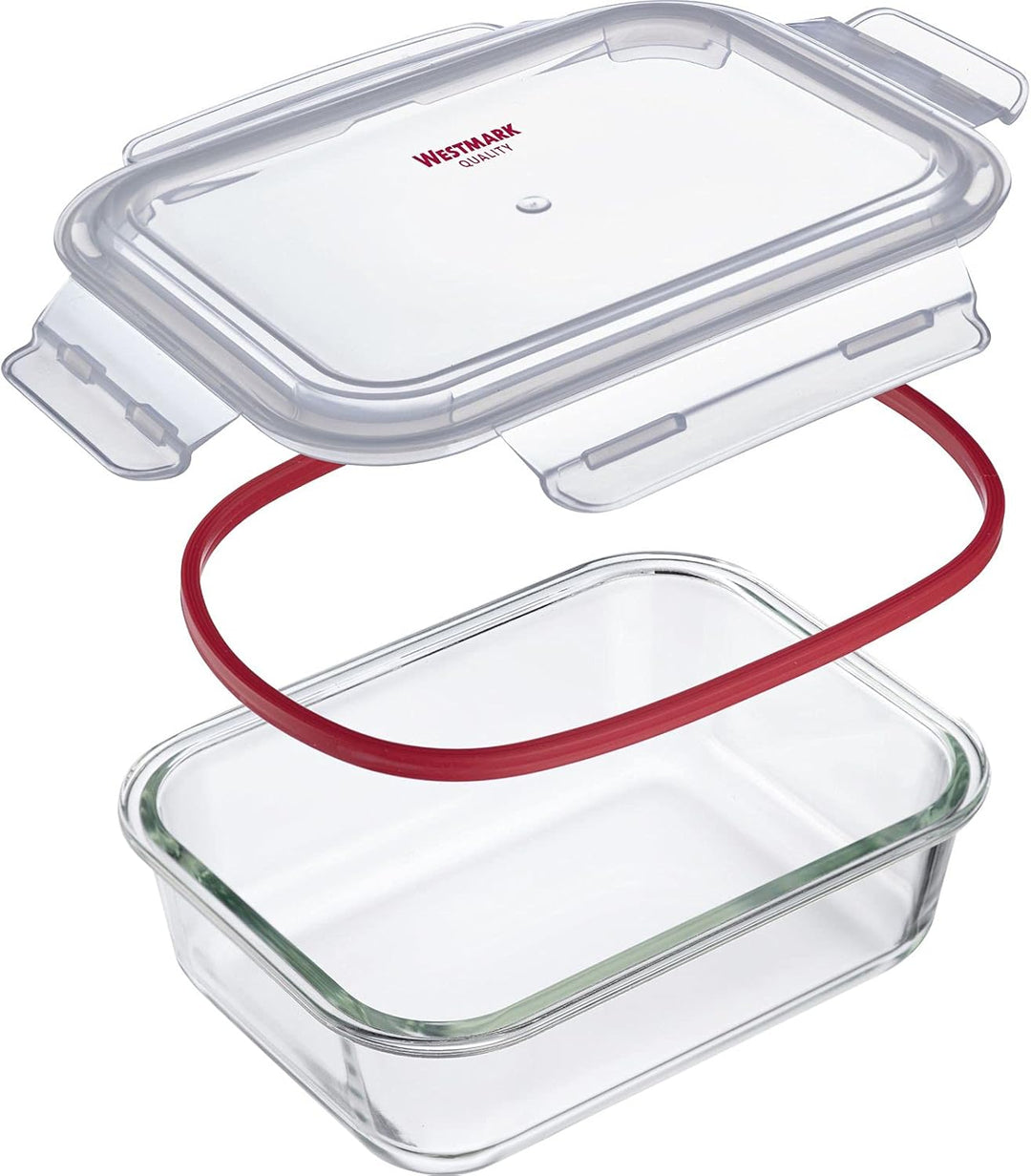 Westmark Glas-Frischhaltedosen-Set, 3tlg., Eckig, Füllvolumen: je 1x 370 ml, 1040 ml und 1520 ml, Gl