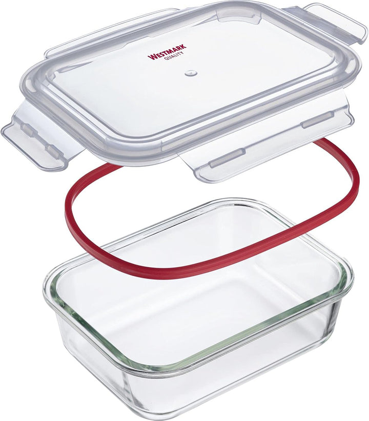 Westmark Glas-Frischhaltedosen-Set, 3tlg., Eckig, Füllvolumen: je 1x 370 ml, 1040 ml und 1520 ml, Gl