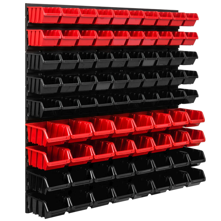 Lagersystem Werkstattregal | 78 x 78 cm | 82 stck. Box | Wandregal mit Stapelboxen - Wandplatten Ext