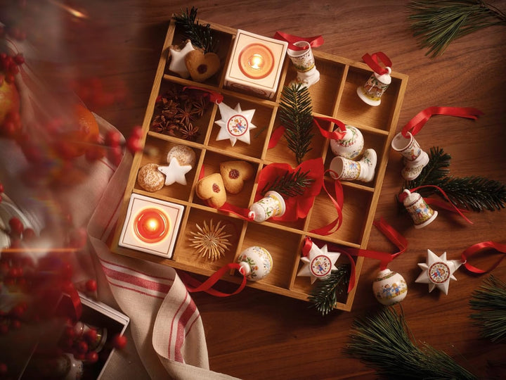 Hutschenreuther Porzellankugel 2024-Weihnachtsleuchten 6 cm Weihnachtskugel, Porzellan, Mehrfarbig