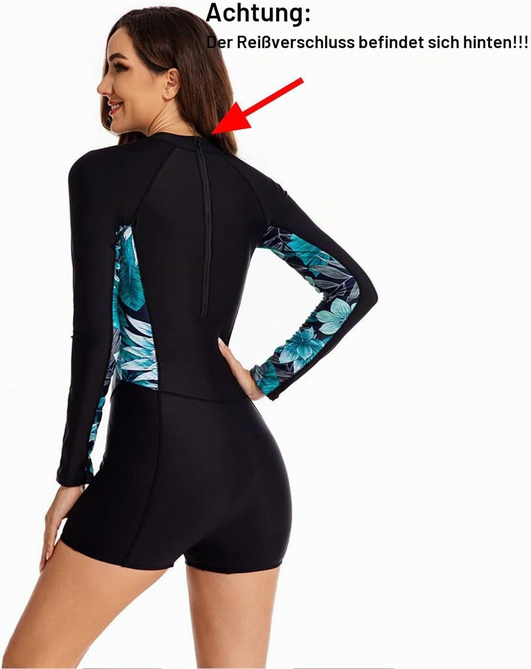 Elegant und Funktional Kurzarm,Ärmellos,Langarm Damen Badeanzug für Surfen,Strand,Sonnenbaden XXL 86