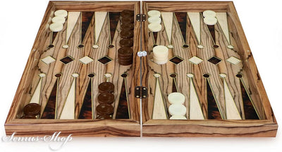 Luxus Backgammon TAVLA Intarsien Look XXL