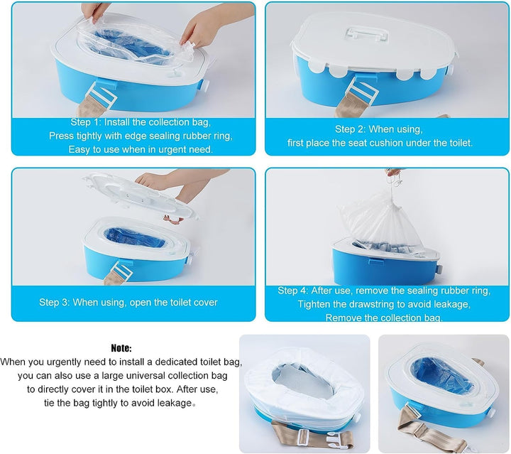 QIUR Tragbare Auto-Toilette, mobiles Notfall-Urinal, tragbares Töpfchen für Erwachsene/Kinder/Schwan