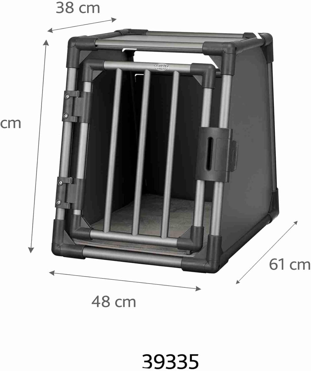 TRIXIE Hunde-Transportbox, Aluminium, S: 48 x 56 x 61 cm, grafit, inklusive rutschfester Liegematte,