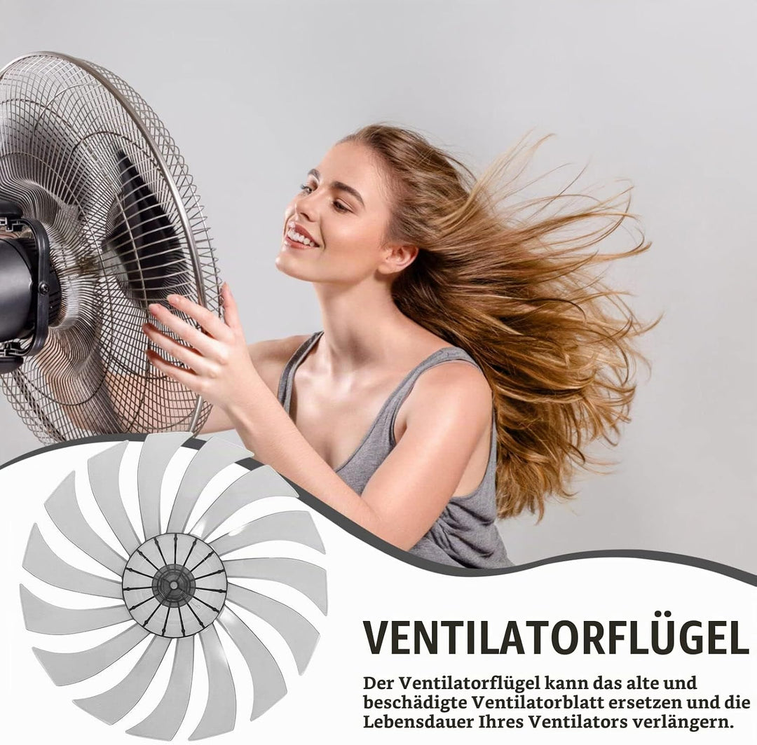 DOITOOL 14-Zoll-Lüfterblätter Ersatz Universelles Plastik 15 Blätter Lüfterblätter Elektrische Lüfte