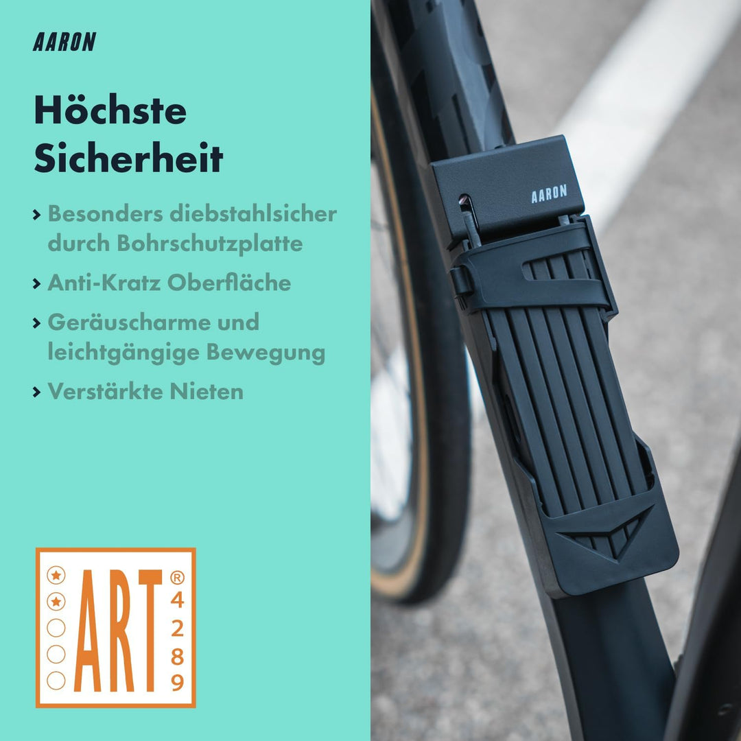 AARON Shield Fahrradschloss - sicheres Faltschloss Stufe 14, patentiertes Hochsicherheitsschloss mit