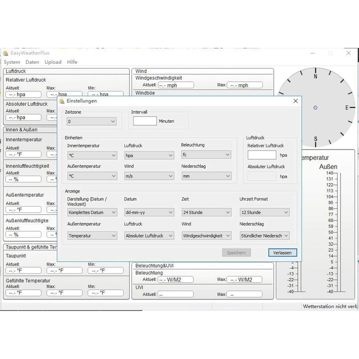 ELV Funk-Wetterstation WS3080, inkl. Kombi-Solar-Aussensensor (868 MHz) und PC-Auswertesoftware