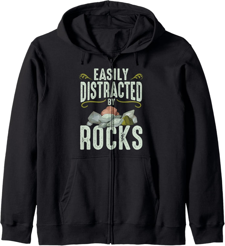 Easily Distracted By Rocks Funny Geology Rock Lover Kapuzenjacke