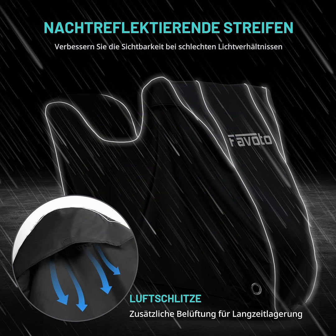 Favoto Motorradabdeckung Wasserdicht Motorrad Abdeckpane Outdoor 300D Oxford für Motorräder Elektror
