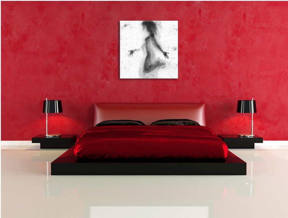 Pixxprint Schatten Einer Frau als Leinwandbild/Grösse: 70x70 cm/Wandbild/Kunstdruck/fertig bespannt,