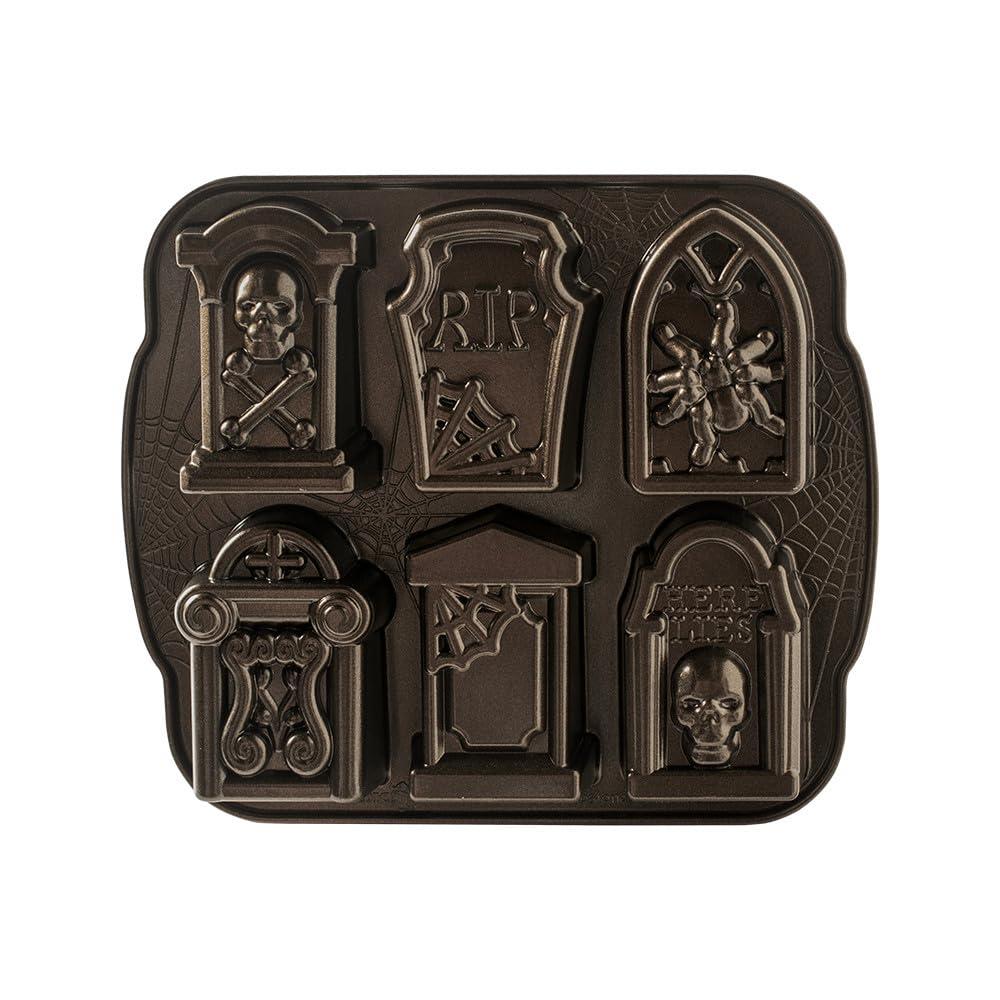 Nordic Ware Backform Tombstone Cakelet Pan Aluminium Braun, 28,7cm x 28,2cm, NW 91848, Tombstone Cak