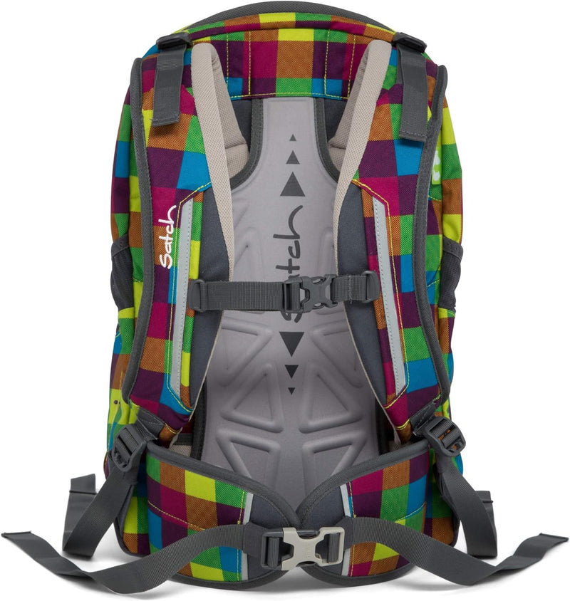 SATCH Beach Leach 2.0 Kinder-Rucksack, 45 cm, Karo Bunt Gepixelt, SAT-SLE-001-901