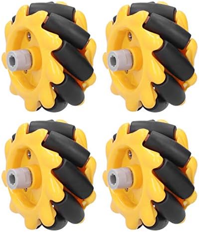 Eujgoov Mecanum-Rad, 48mm Omnidirektionales Rad Smart Robot Autozubehör DIY Spielzeugkomponenten(2 P
