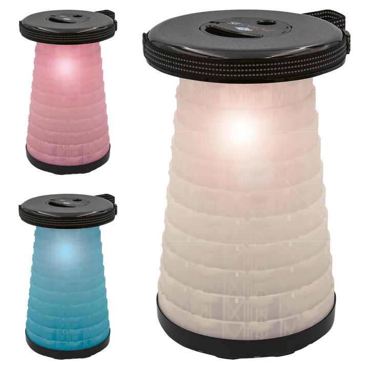 SITTOGLOW by WEDO 2126101 | Teleskophocker mit LED-Beleuchtung | 3 Beleuchtungsstufen | 42 cm Höhe |