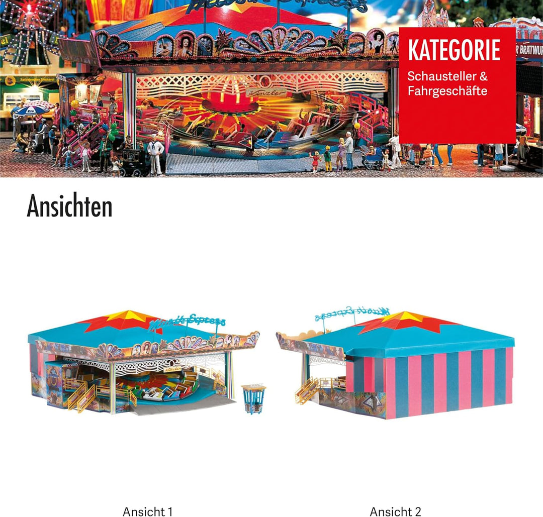 FALLER Karussell Musik Express Modellbausatz mit 281 Einzelteilen 208 x 199 x 93 mm I Modelleisenbah