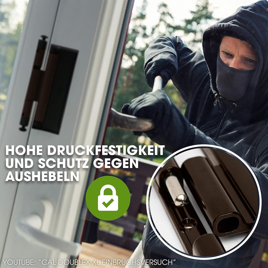 Cal Doublex XL - Fenstersicherung gegen Einbruch, auch für Balkontür, Terassentür Einbruchschutz, br