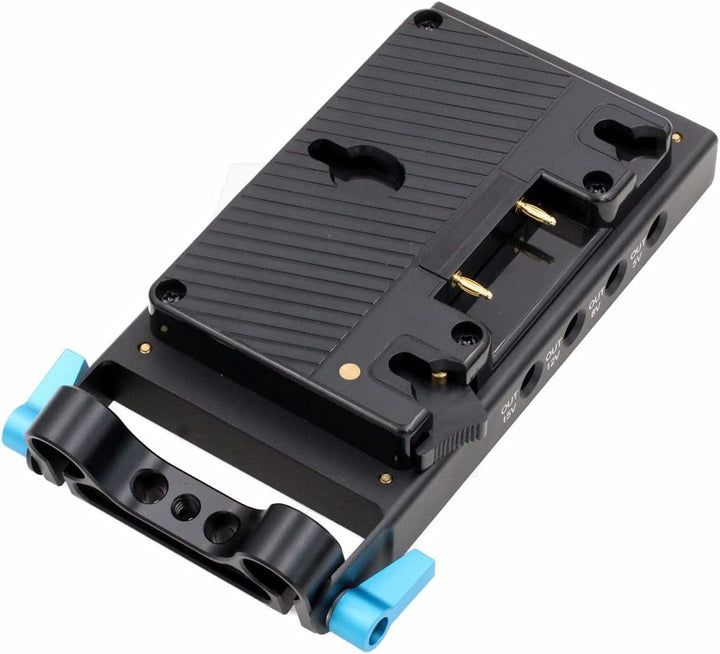 HangTon Gold Mount Batterieplatte 7 Wege D-Tap DC USB Ausgang 15 mm Stabklemme Adapter Netzteil für