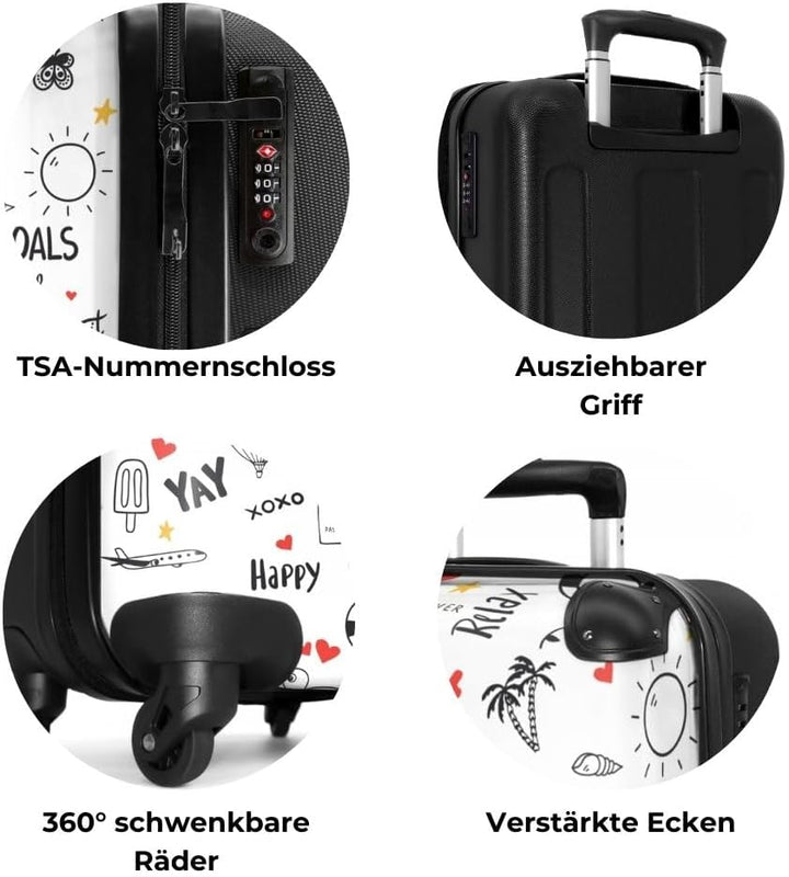 NoBoringSuitcases.com® Handgepäck, Hartschalenkoffer mit TSA Schloss, Trolley, Reisekoffer, Carry on