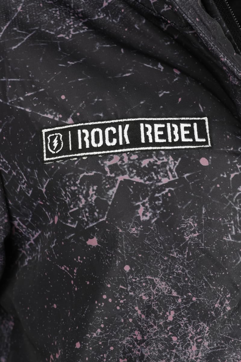 Rock Rebel by EMP Damen dunkelgraue Winterjacke mit Backprint S Grau, S Grau