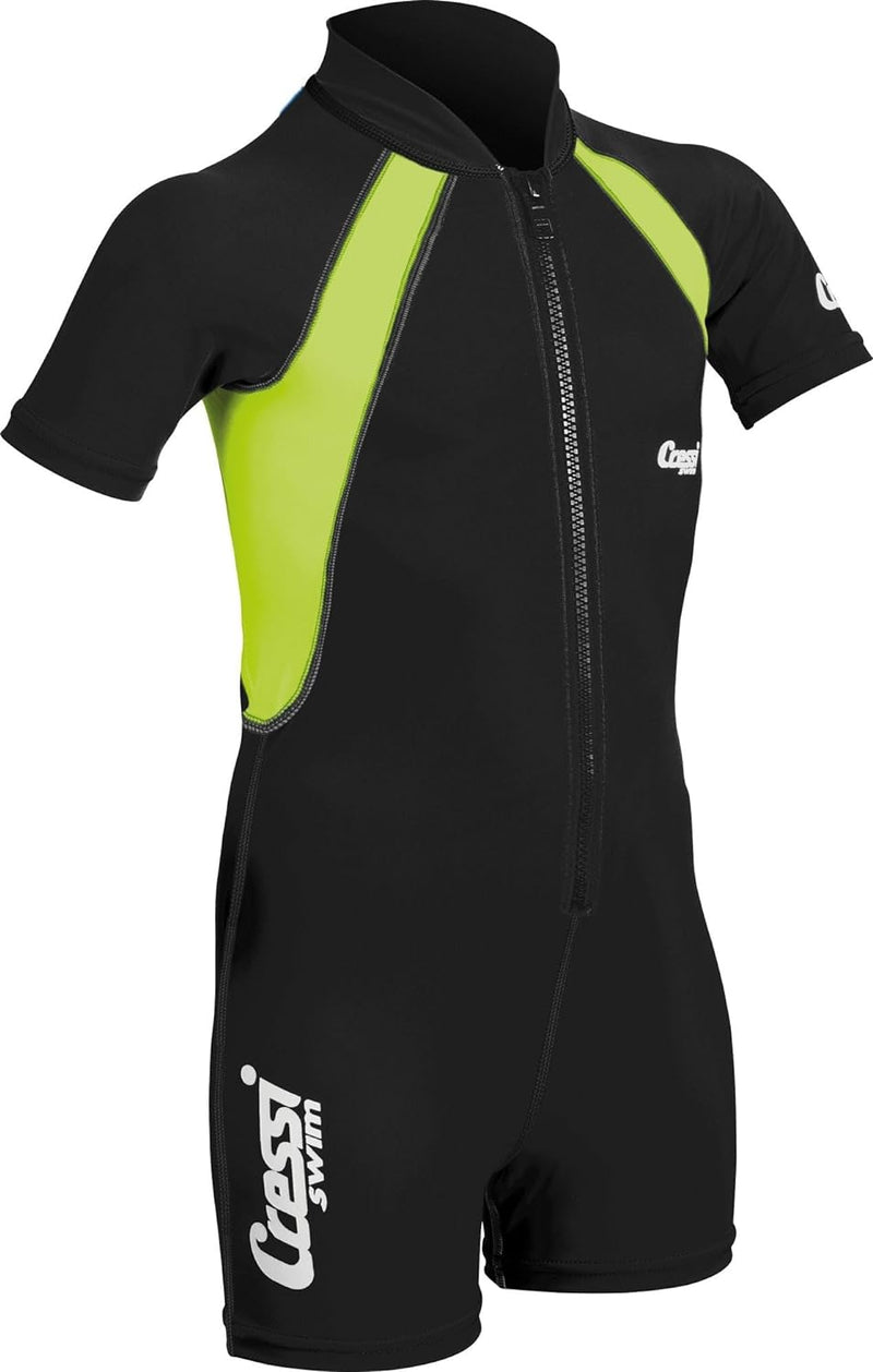 Cressi Kid Shorty Wetsuit 1.5 mm - Shorty Neoprenanzug für Kinder Ultra Stretch Neopren Schwarz/Lime