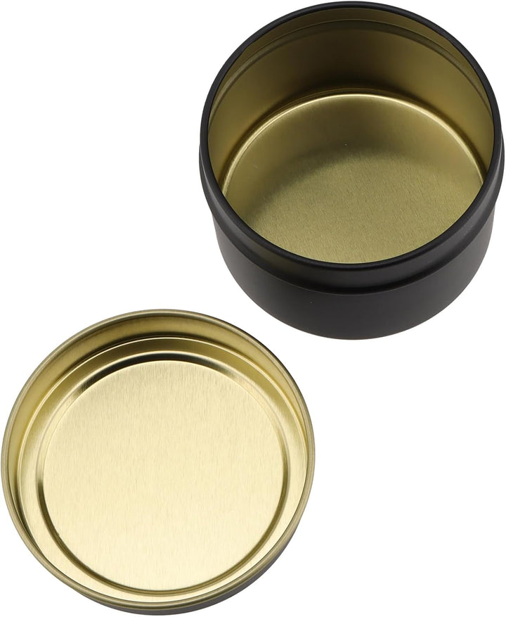 YIXNSW 24 Stück Kerzendosen Schwarz, 120ml Runde Metalldosen Leer mit Deckel, Kerzenbehälter für DIY