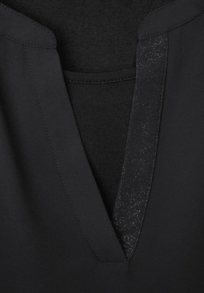 Street One Damen Chiffon Langarmshirt 38 Black (Schwarz), 38 Black (Schwarz)