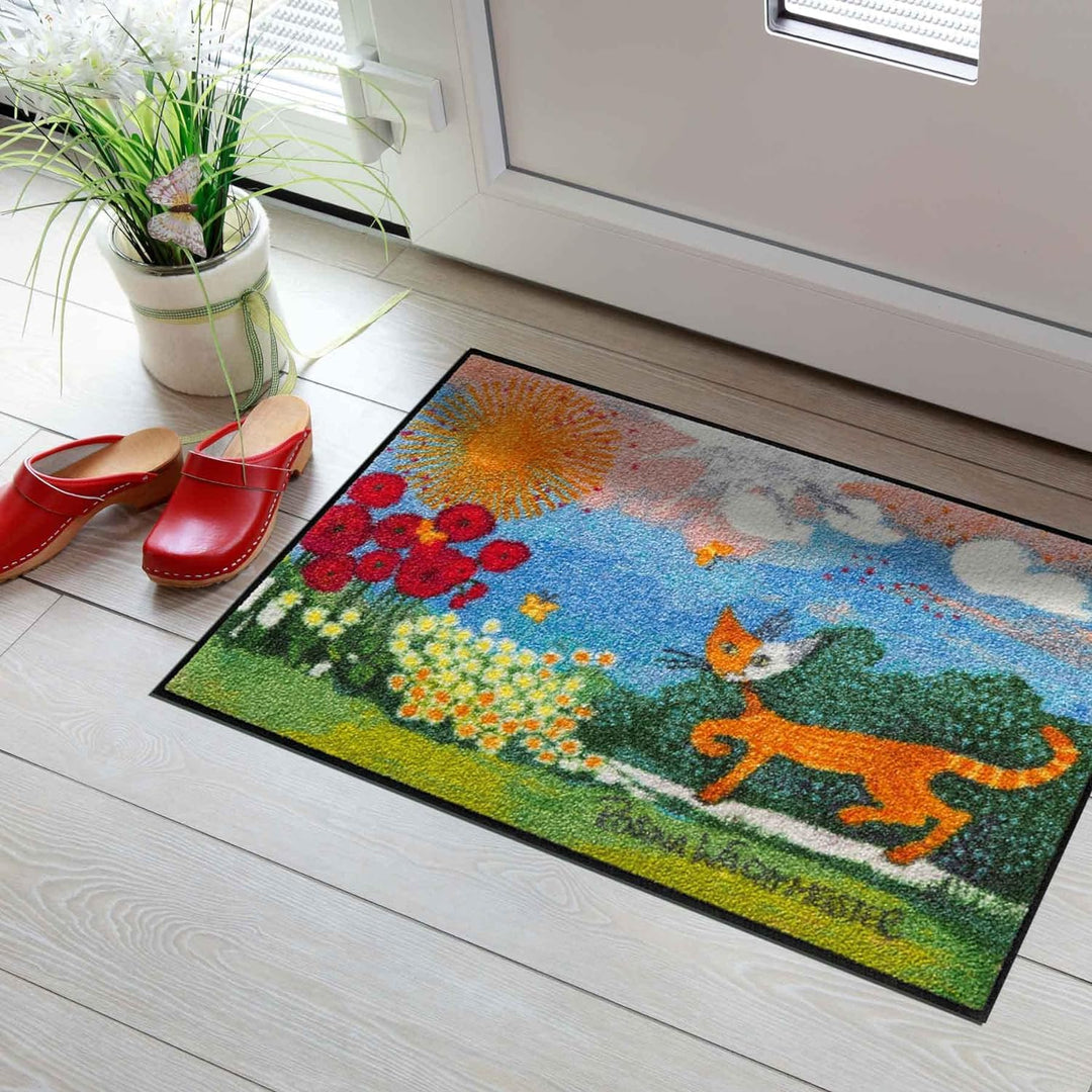Salonloewe Rosina Wachtmeister Fussmatte Daisies 50x75 cm eingangs-Matte Katzen bunt Landschaft Fuss